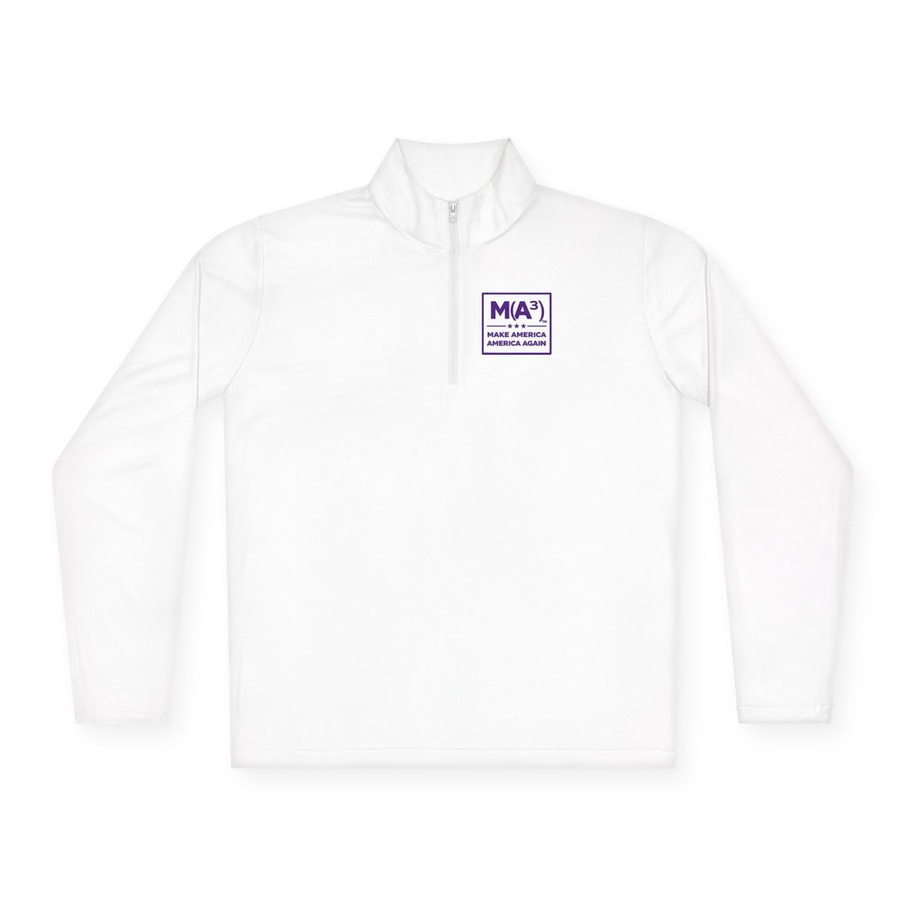 Quarter-Zip Pullover — Minimalist Purple MKA Logo Chest Sweatshirt