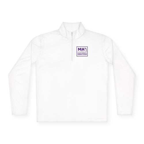 Quarter-Zip Pullover — Minimalist Purple MKA Logo Chest Sweatshirt