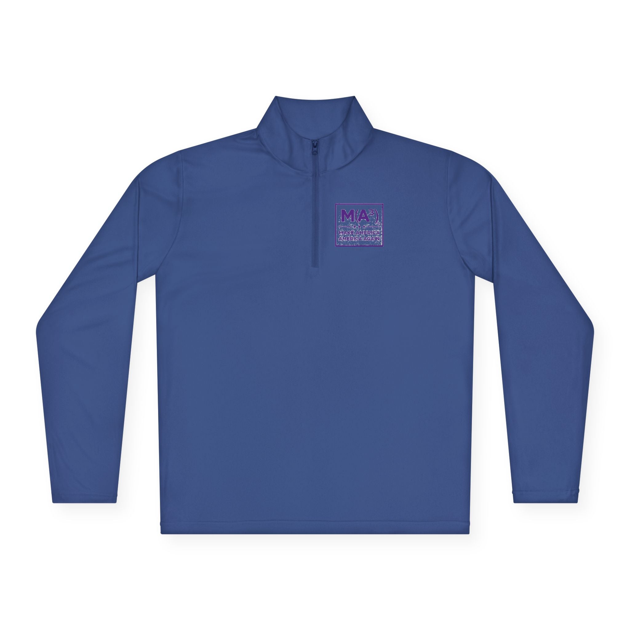 Quarter-Zip Pullover — Minimalist Purple MKA Logo Chest Sweatshirt