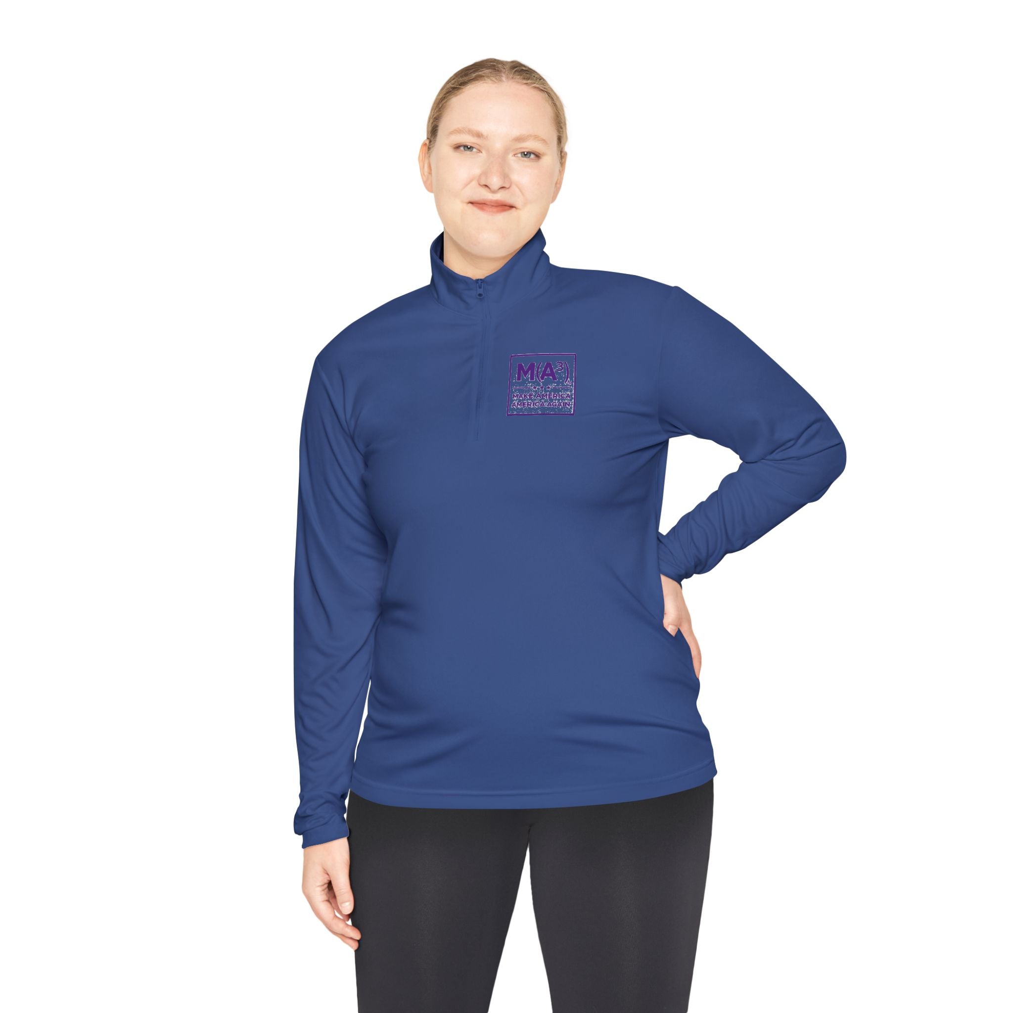 Quarter-Zip Pullover — Minimalist Purple MKA Logo Chest Sweatshirt