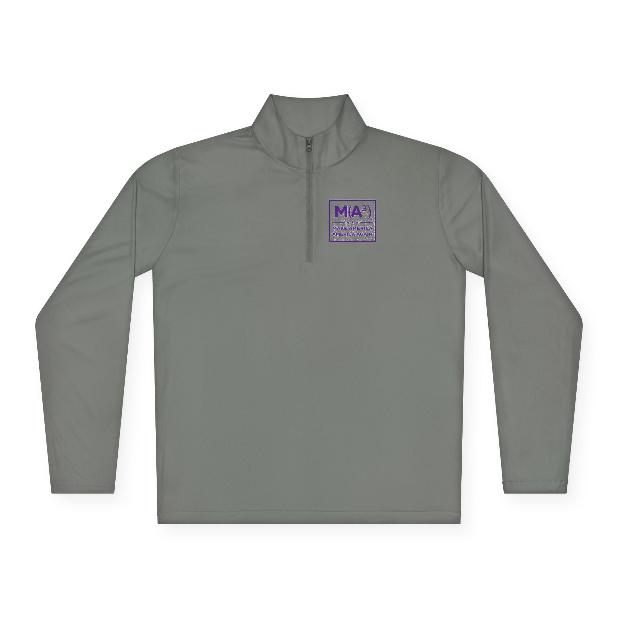 Quarter-Zip Pullover — Minimalist Purple MKA Logo Chest Sweatshirt