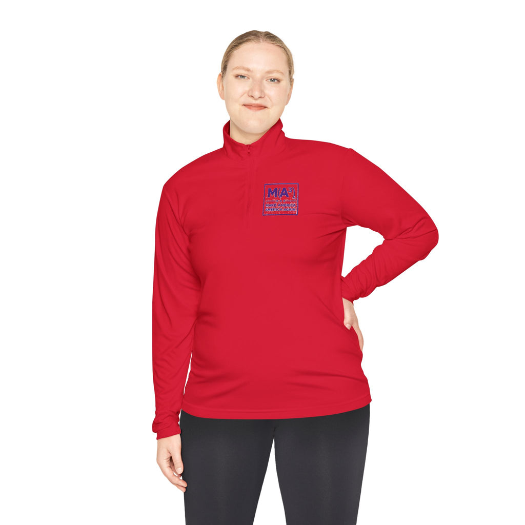 Quarter-Zip Pullover — Minimalist Purple MKA Logo Chest Sweatshirt
