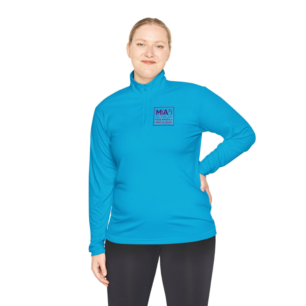 Quarter-Zip Pullover — Minimalist Purple MKA Logo Chest Sweatshirt
